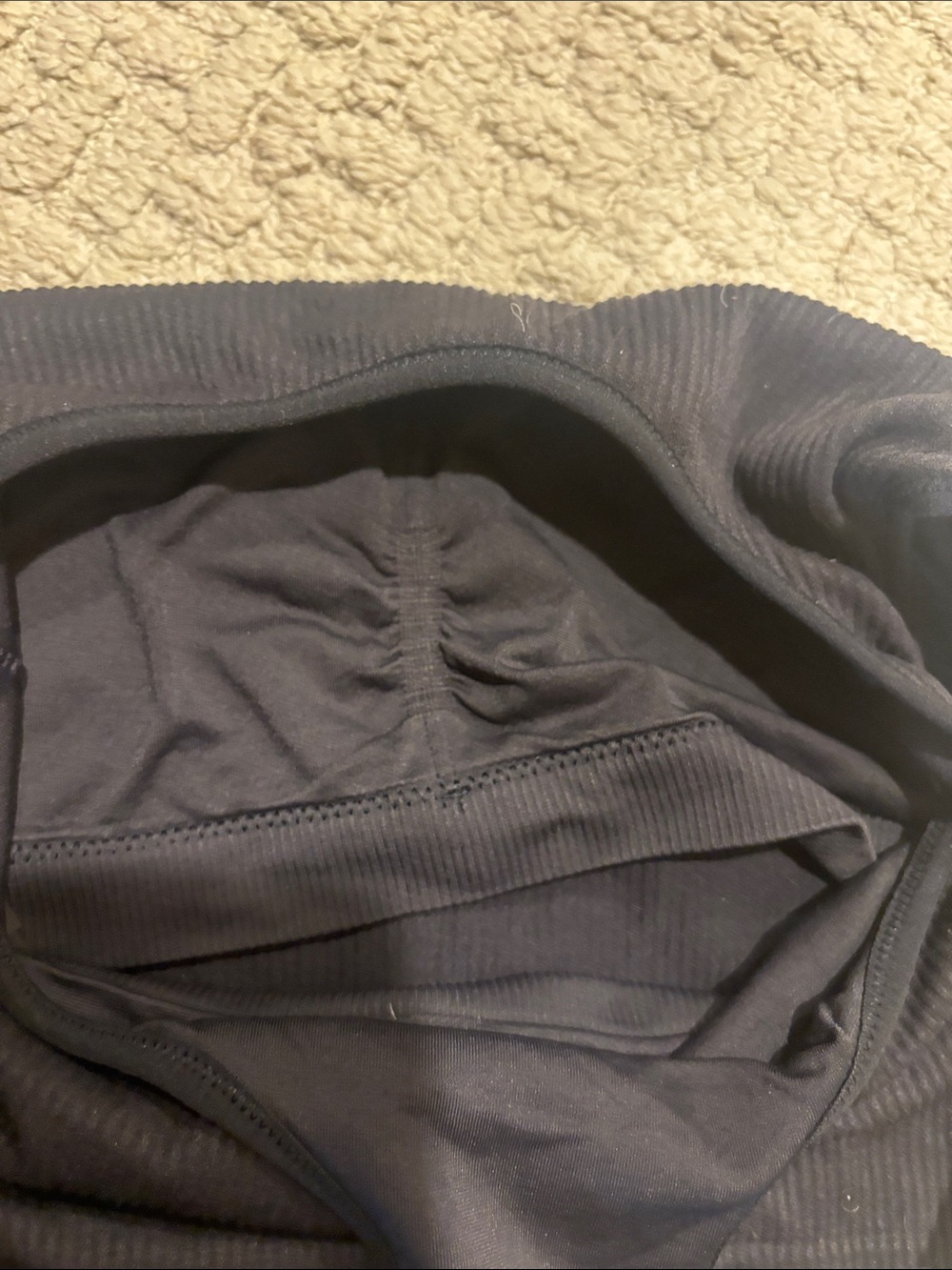 Black Ribbed Workout Top - Picture 2 of 3